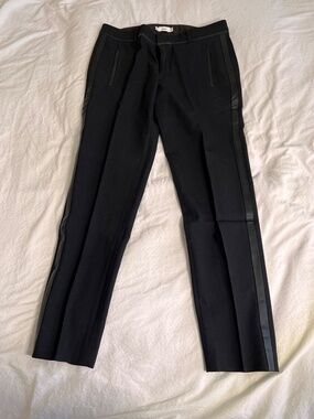 Vince Leather Trim Slim Dress Pants - Black (NWOT)